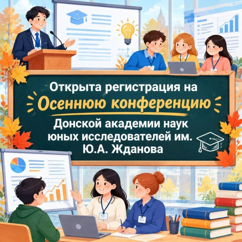 Открыта регистрация на Осеннюю научно-практическую конференцию Донской академии наук юных исследователей им. Ю.А. Жданова